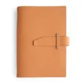 Elegante cuaderno de cuero marrón, diario de negocios minimalista con correa de cierre. - A5 / Marrón