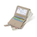 Echtleder Damen kleine Geldbörse Kartenhalter Münzfach Reißverschlusstasche beige - Elefantengrau