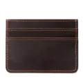 Portacarte in pelle marrone vintage, custodia per carte di credito sottile per uomo - Marrone scuro