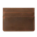 Portacarte minimalista in pelle marrone, elegante custodia per carte di credito vintage. - Marrone chiaro