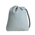 Bolso de cordón de cuero pequeño monedero bolsa de almacenamiento de joyas azul claro mini - L / Azul claro