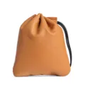 Bolsita de cordón de cuero genuino monedero pequeño bolso de almacenamiento de joyas marrón - S / Marrón