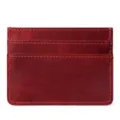 Portacarte minimalista in pelle crazy horse, sottile portafoglio vintage uomo, astuccio pratico. - Borgogna