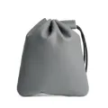 Monedero cordón de cuero gris, mini bolsita estuche para joyería y almacenamiento cosmético. - S / Gris oscuro