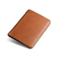 RFID blocking genuine leather men wallet short trifold multi card slot oil wax purse - Tan