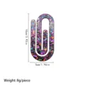 Large thickened glitter acrylic paperclip stationery office supplies 10x5cm decorative clip - Dark Purple Print