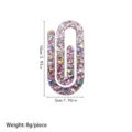Large thick sequin acrylic paper clip stationery cute giant planner clip office supply 10cm - Light Pink Print