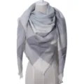 Grau Karo Dreiecksschal Damen Kaschmirgefühl Herbst Winter Schal Mode warmer Umhang - Grau