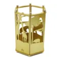 Gold metal hexagonal pen holder desktop organizer with modern African wildlife design - Hexagonal Rainforest