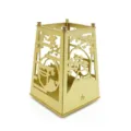 Gold metal hollow pen holder desktop storage organizer with Japanese Mount Fuji cherry blossom design. - Mount Fuji Japan