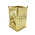 Golden metal hollow pen holder desktop organizer creative stationery storage rack office supply. - Yellow Crane Tower