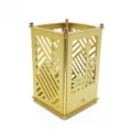 Gold metal hollow pen holder desk organizer DIY creative stationery storage container office supply - Beijing Temple of Heaven
