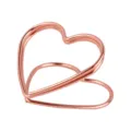 Rose gold metal heart memo holder, creative desktop card and photo display stand for office. - 25mm x 30mm / Rose Gold