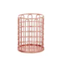 Rose gold metal wire pen holder Nordic style desktop storage basket for office and makeup brush - U Shape / Rose Gold