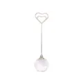 Crystal ball metal heart place card holder, elegant wedding table number memo clip display. - Heart Round Crystal (12*3cm)