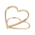 Gold heart-shaped metal memo clip, desktop card and photo holder for cute office storage. - 25mm x 30mm / Gold
