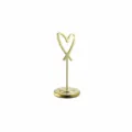 Gold heart-shaped metal card holder desktop memo clip wedding table number stand - 150mm / Gold