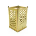 Gold metal desk pen holder, hollow DIY assembled stationery storage organizer for office. - Oriental Pearl Tower