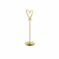 Gold heart place card holder, metal wire table memo clip for wedding, hotel and party decor. - 195mm / Gold