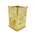 Gold metal pen holder desk organizer hollow architectural design stationery storage container - Twin Towers