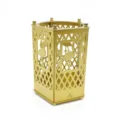 Gold metal pen holder desk organizer hollow flamingo design desktop stationery storage pot - Pentagonal Flamingo