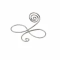 Metal memo holder, silver wire place card clip, desktop double layer business card stand. - 8-Shape Floral / Silver