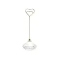 Silver metal double heart crystal diamond base memo card holder place card stand table decor - Heart Crystal (12*4cm)