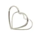 Silver double heart metal desktop memo clip holder card display stand for office home - Heart / Silver