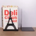 Creative black metal Eiffel Tower bookends desktop book stand L-shaped metal holder - Eiffel Tower