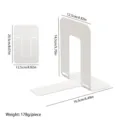 Foldable metal bookend white desktop book support office book stand organizer 178g - Foldable / White