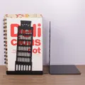 Creative black metal landmark architectural silhouette bookend for desktop books L-shaped - Leaning Tower of Pisa