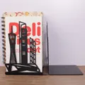 Black metal architecture silhouette bookends, sturdy L-shaped desktop book stand. - Guangzhou Landmark