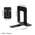 Foldable metal bookends for desktop organization, black minimalist book stoppers. - Foldable / Black