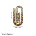 Large acrylic glitter paperclip stationery cute decorative file folder document clip 10x5cm - Gold Print