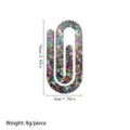 Large acrylic paperclip bookmark with holographic star glitter, cute stationery for office use. - Colorful Print