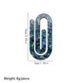 Large acrylic glitter paperclip decorative stationery flat folder colorful foil cute office tool - Navy Blue Print