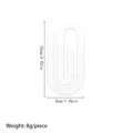 Large white acrylic paperclip shaped desktop stationery and memo clip for office use 10x5cm - White