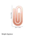 Large acrylic flat paperclip stationery office school supply pink bookmark desk accessory 10x5cm - Orange