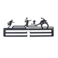 Black metal sports medal display hanger wall mount holder for running marathon awards hooks decor - Race Track Style
