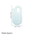 Large transparent acrylic paperclip bookmark for office stationery folder 10x5cm - Light Blue