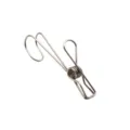 Stainless steel wire clip with hook for clothes hanging and multi-purpose kitchen storage. - 9.5cm / Stainless Steel