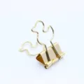 Golden cute bear shape metal binder clip, creative stationery paper clamp for office organization. - Duck / Gold
