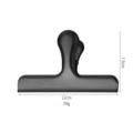 Black stainless steel T-shaped food sealing clip snack bag clip 12cm metal organizer clip - 12cm / Black
