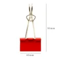 Red metal binder clip with extended hook handle, office stationery paper clamp 40x90mm size - Red