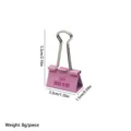 Pink metal binder clip office stationery paper clamp with custom print 8g/pc size - Pink