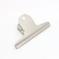 Large silver metal bulldog clip for office document binding, paper sorting and art drawing board. - 100mm / Nickel
