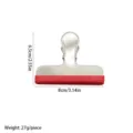 Stainless steel sealing clip with red silicone strip, anti-slip snack and document clip. - Silicone Strip Sealing Clip / Red