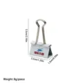 White metal binder clip with custom logo printing, office stationery clip 5.5x3.2cm. - White