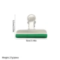 Stainless steel sealing clip with green silicone strip, anti-slip snack and office clip. - Silicone Strip Sealing Clip / Green