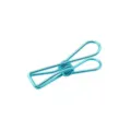 Pince en fil metallique bleu, clip de bureau en acier inoxydable et pince a linge de maison. - Bleu